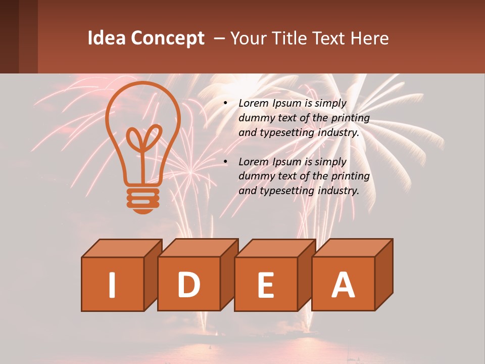 Fireworks Are Lit Up In The Night Sky PowerPoint Template