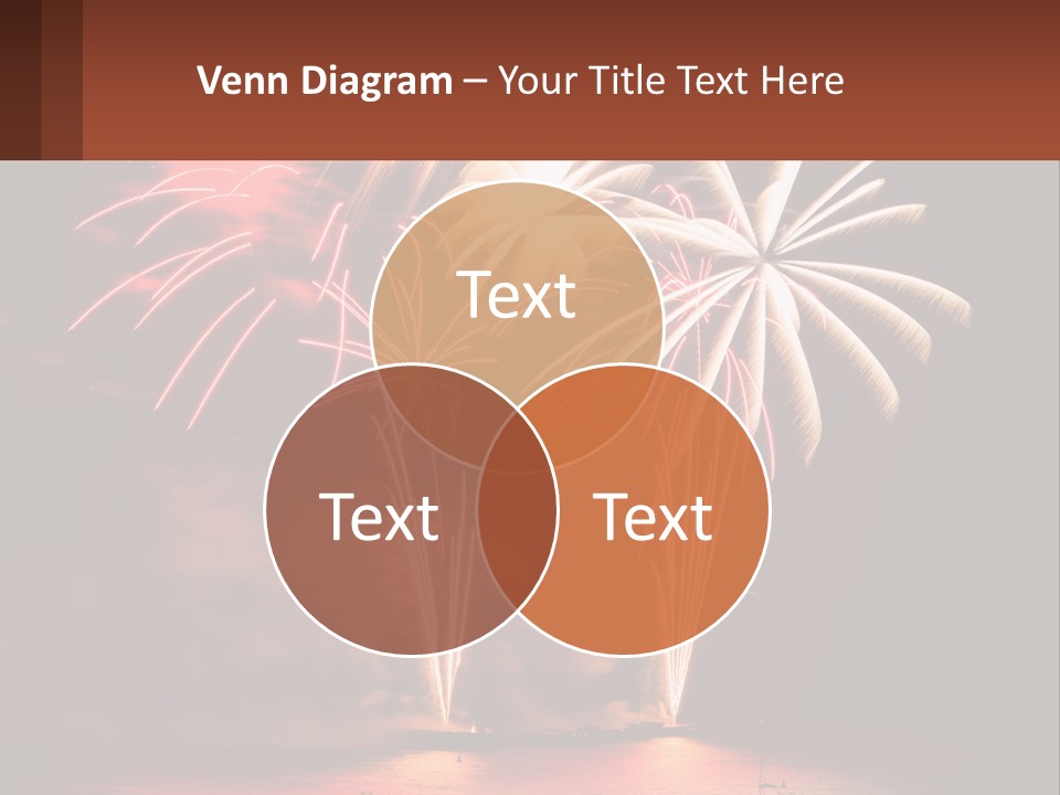 Fireworks Are Lit Up In The Night Sky PowerPoint Template