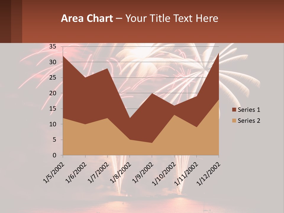 Fireworks Are Lit Up In The Night Sky PowerPoint Template