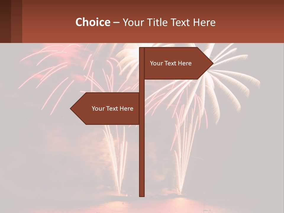 Fireworks Are Lit Up In The Night Sky PowerPoint Template