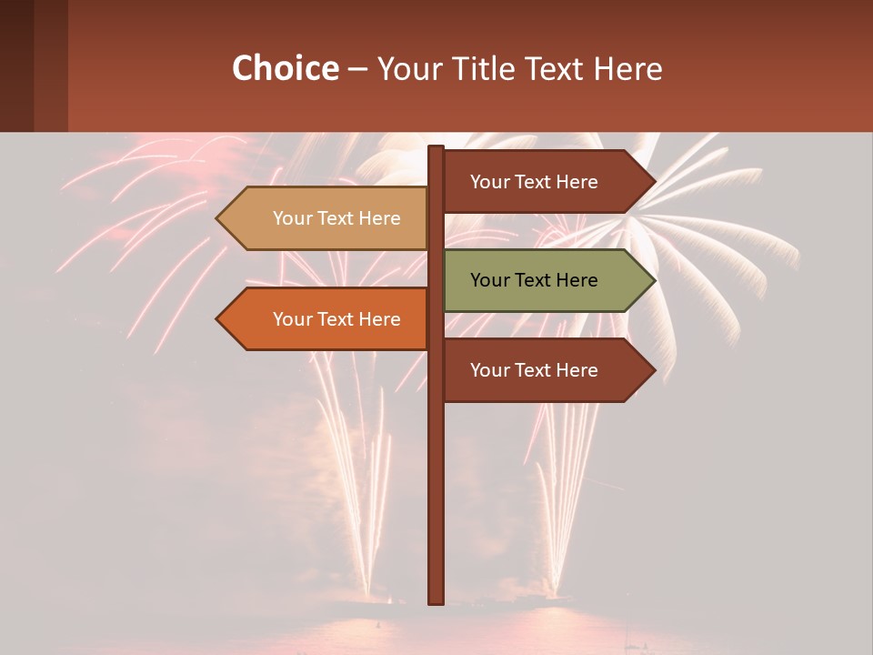 Fireworks Are Lit Up In The Night Sky PowerPoint Template