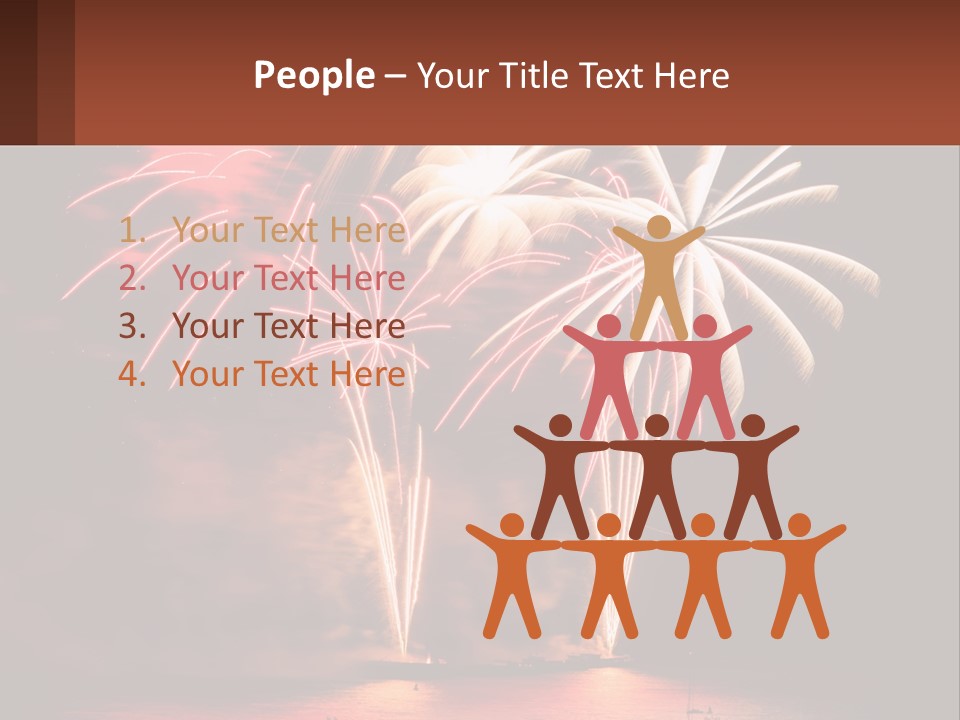 Fireworks Are Lit Up In The Night Sky PowerPoint Template