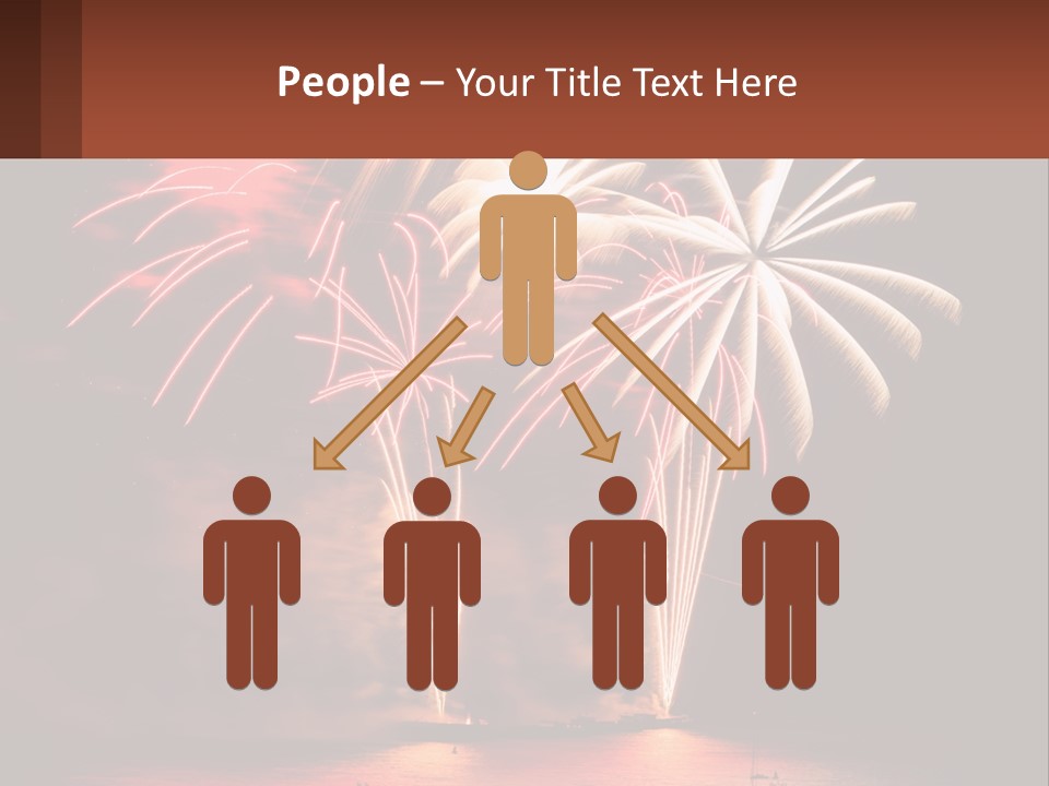Fireworks Are Lit Up In The Night Sky PowerPoint Template