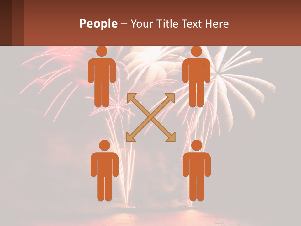 Fireworks Are Lit Up In The Night Sky PowerPoint Template