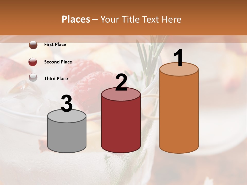 A Table Topped With Glasses Filled With Fruit PowerPoint Template