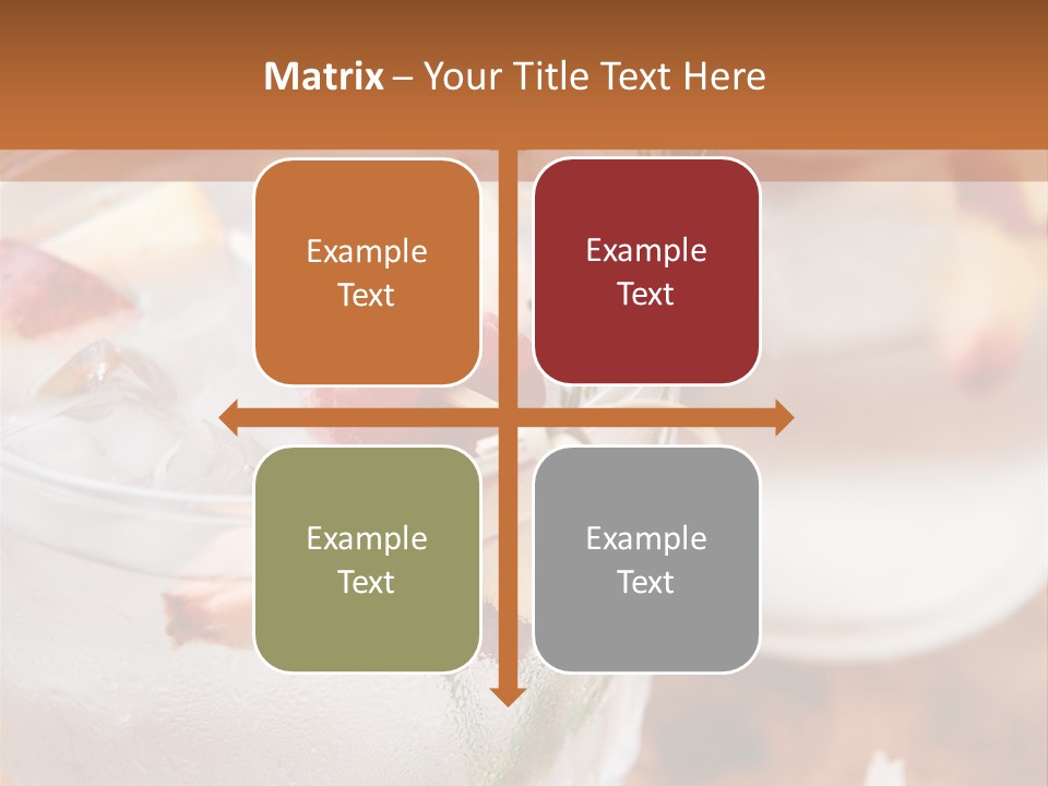 A Table Topped With Glasses Filled With Fruit PowerPoint Template