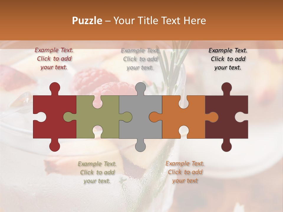A Table Topped With Glasses Filled With Fruit PowerPoint Template