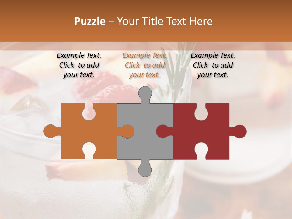 A Table Topped With Glasses Filled With Fruit PowerPoint Template
