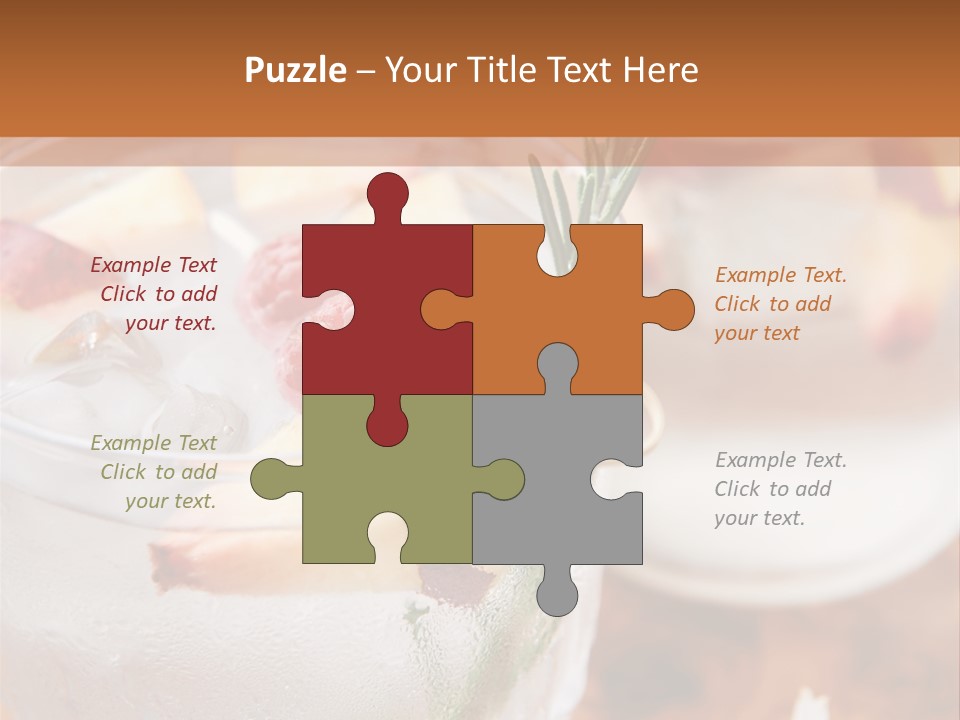 A Table Topped With Glasses Filled With Fruit PowerPoint Template