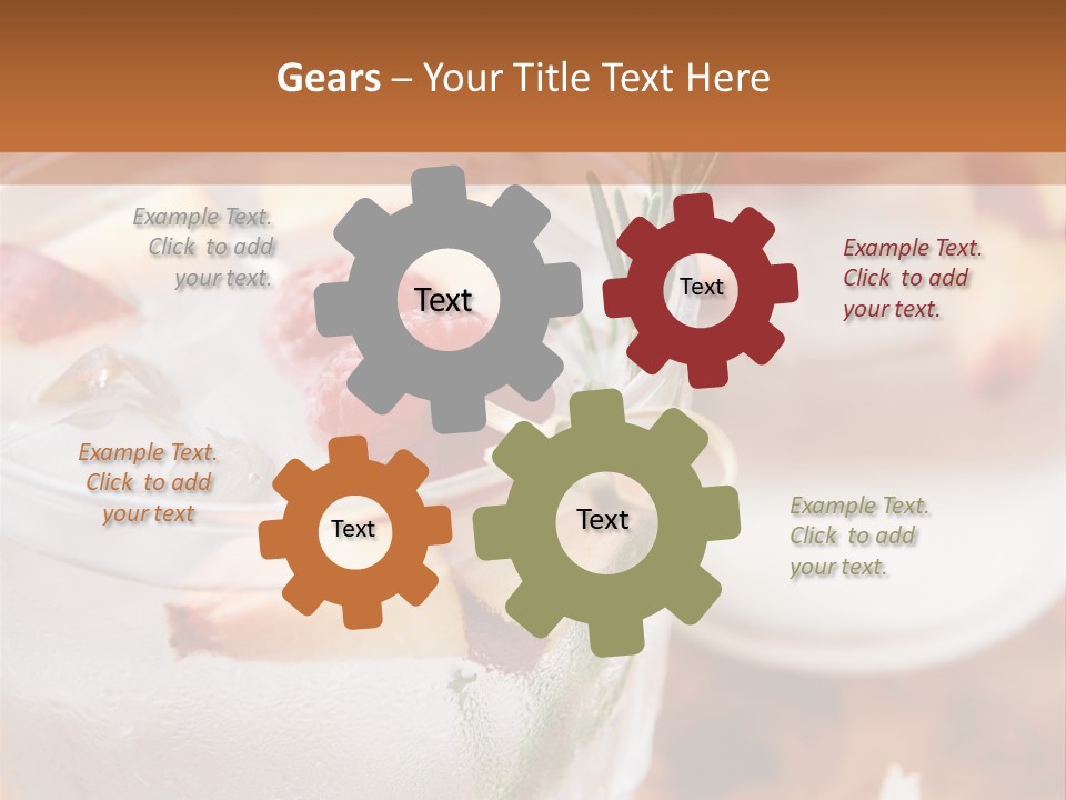 A Table Topped With Glasses Filled With Fruit PowerPoint Template