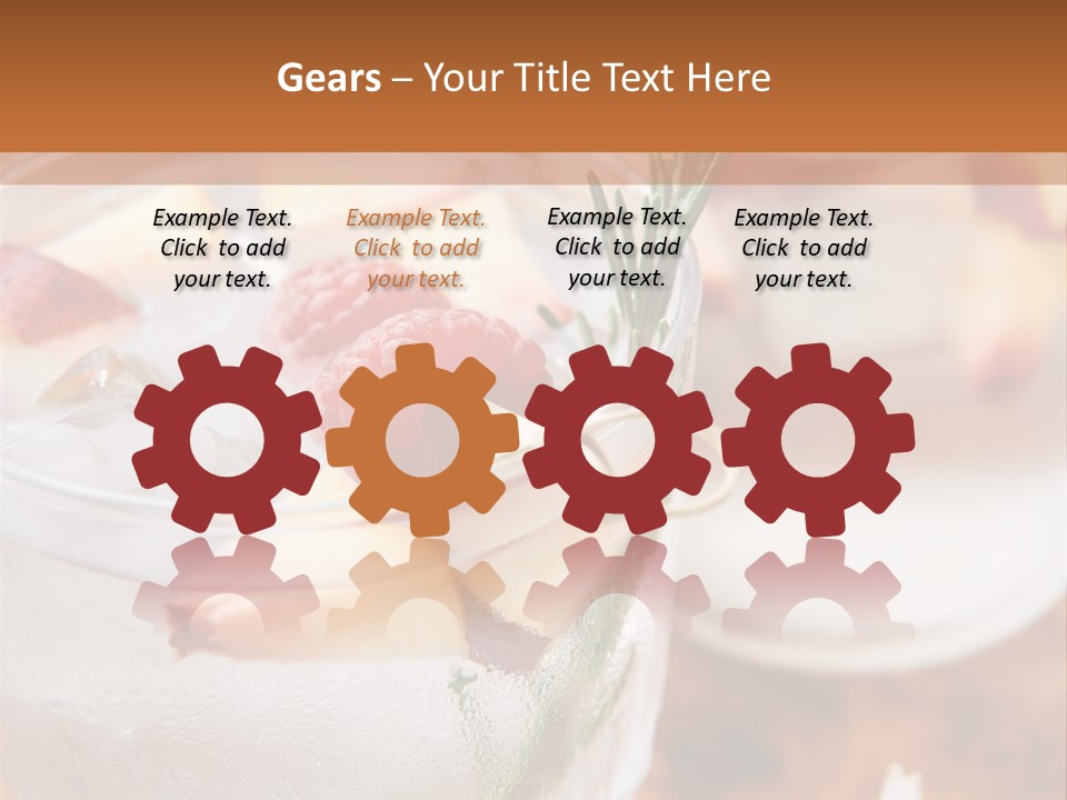 A Table Topped With Glasses Filled With Fruit PowerPoint Template