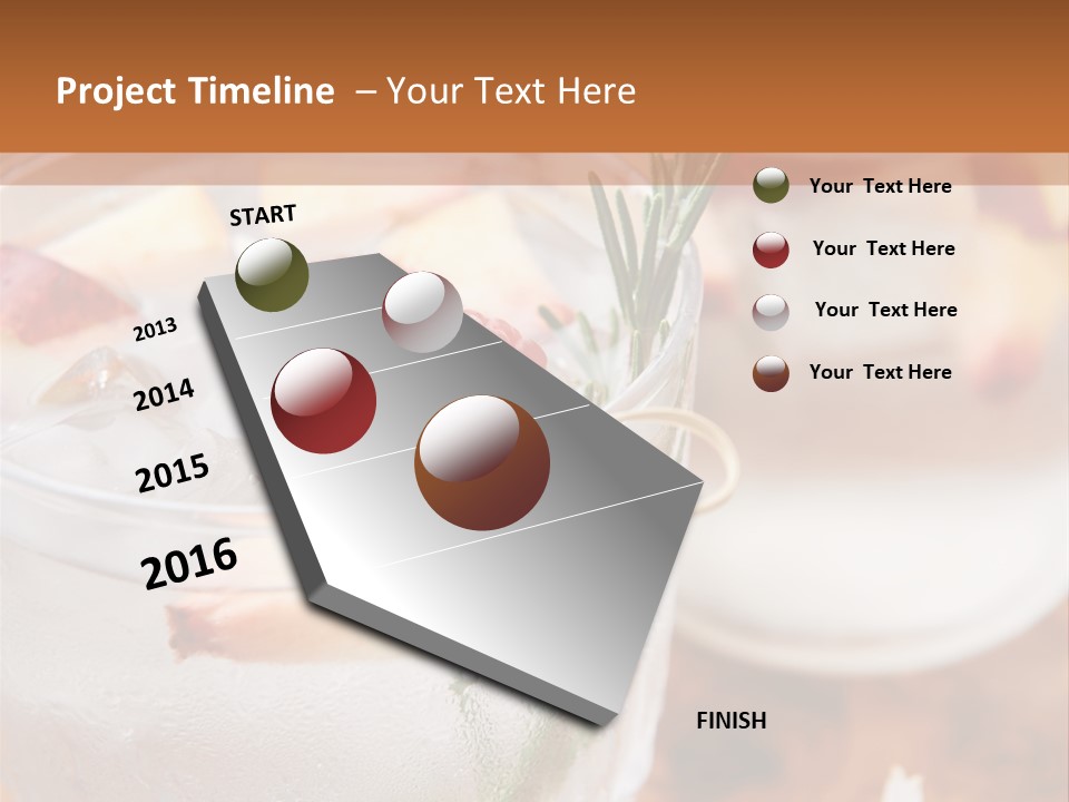 A Table Topped With Glasses Filled With Fruit PowerPoint Template