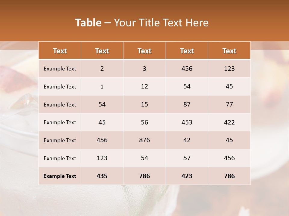 A Table Topped With Glasses Filled With Fruit PowerPoint Template