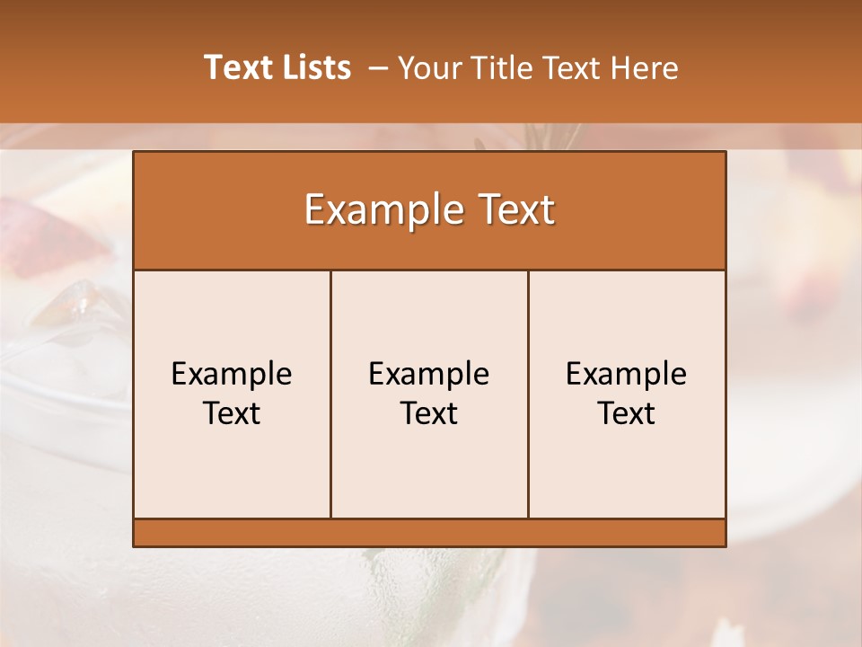 A Table Topped With Glasses Filled With Fruit PowerPoint Template