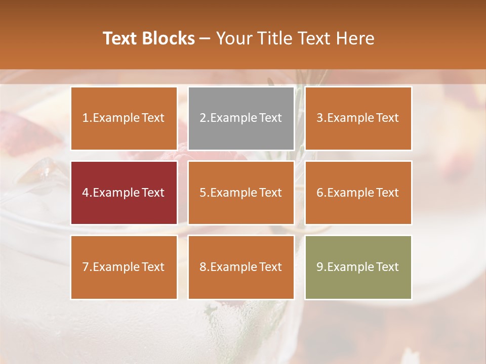 A Table Topped With Glasses Filled With Fruit PowerPoint Template