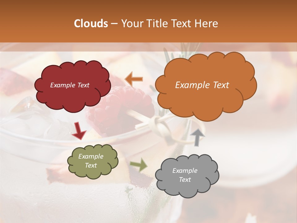 A Table Topped With Glasses Filled With Fruit PowerPoint Template