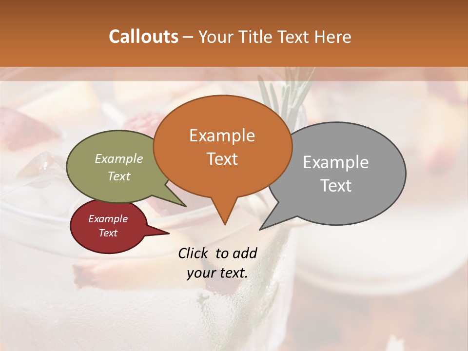 A Table Topped With Glasses Filled With Fruit PowerPoint Template