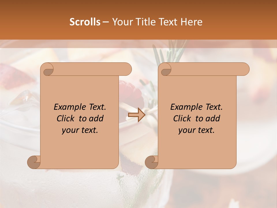 A Table Topped With Glasses Filled With Fruit PowerPoint Template