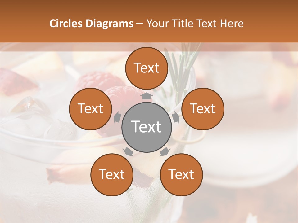 A Table Topped With Glasses Filled With Fruit PowerPoint Template