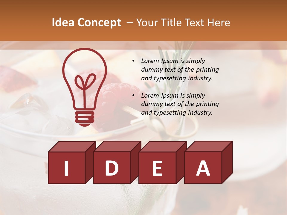 A Table Topped With Glasses Filled With Fruit PowerPoint Template