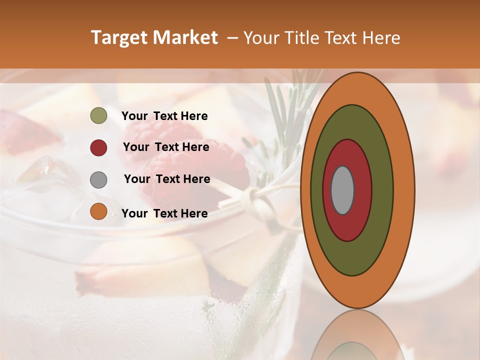A Table Topped With Glasses Filled With Fruit PowerPoint Template