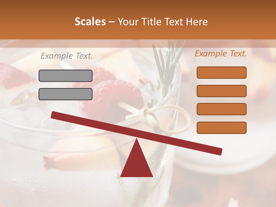 A Table Topped With Glasses Filled With Fruit PowerPoint Template
