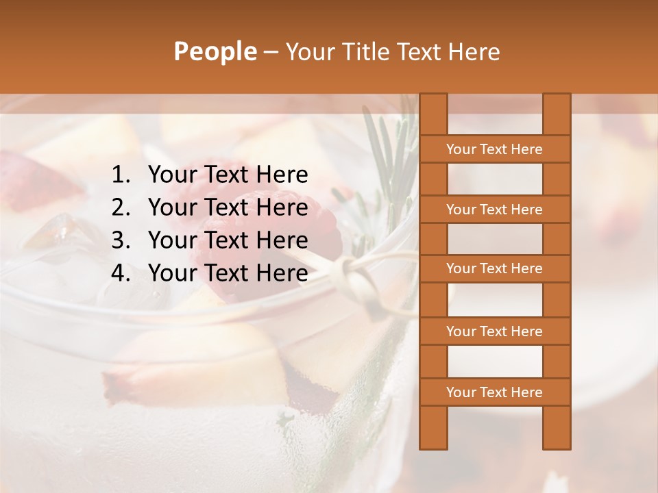 A Table Topped With Glasses Filled With Fruit PowerPoint Template