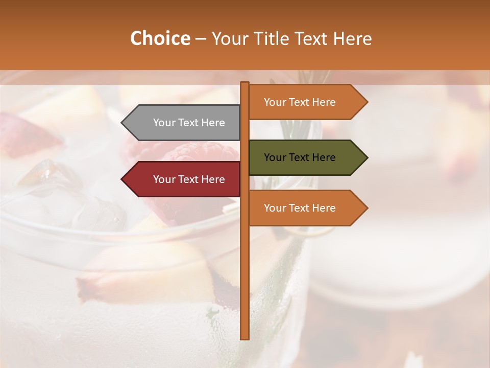 A Table Topped With Glasses Filled With Fruit PowerPoint Template