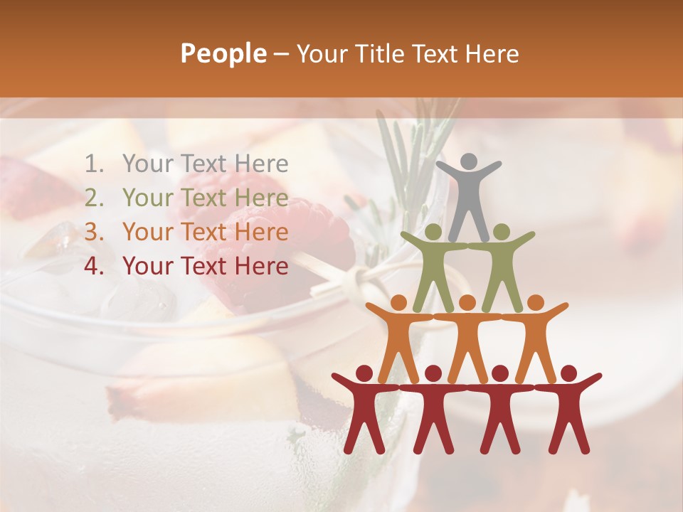 A Table Topped With Glasses Filled With Fruit PowerPoint Template