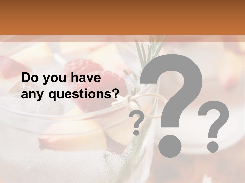 A Table Topped With Glasses Filled With Fruit PowerPoint Template