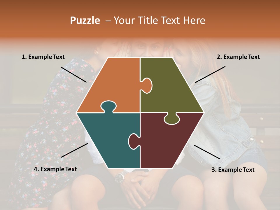 A Group Of Three People Sitting On A Bench PowerPoint Template