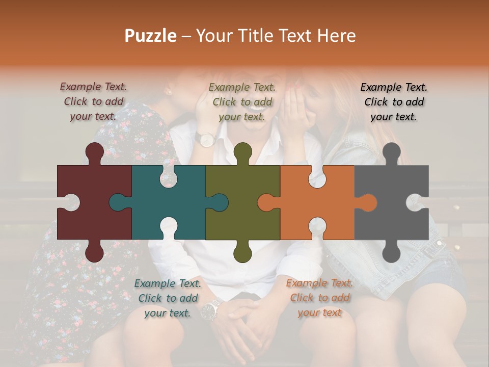 A Group Of Three People Sitting On A Bench PowerPoint Template