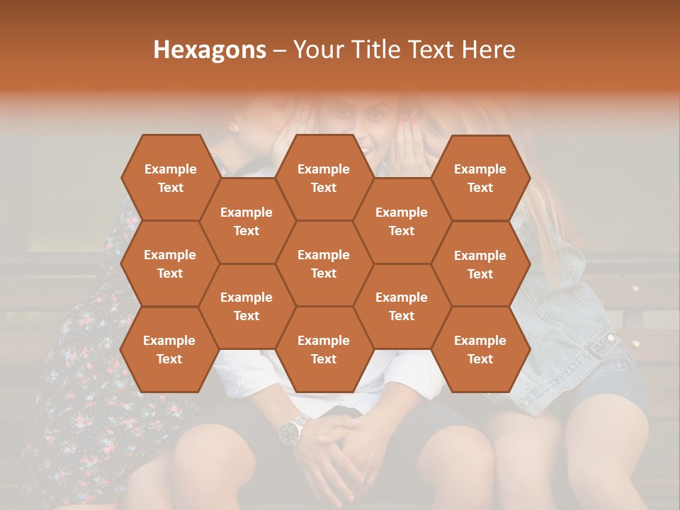 A Group Of Three People Sitting On A Bench PowerPoint Template