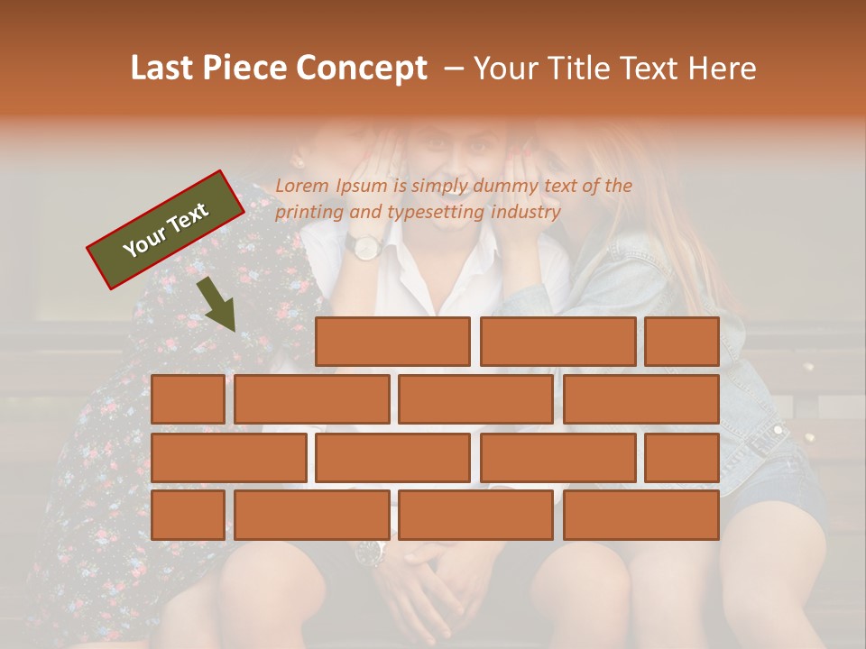 A Group Of Three People Sitting On A Bench PowerPoint Template