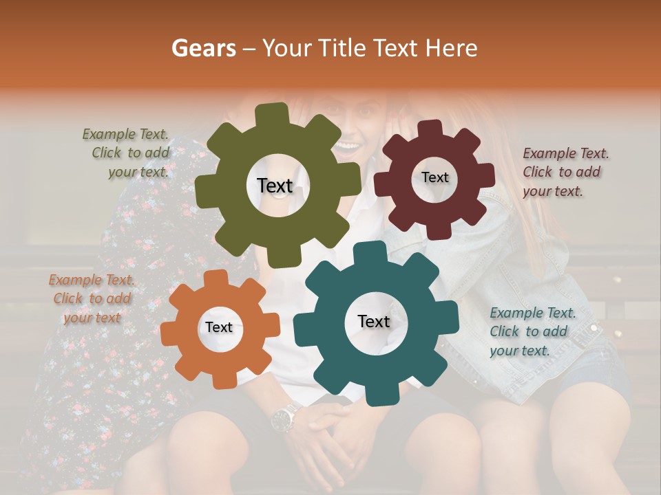 A Group Of Three People Sitting On A Bench PowerPoint Template