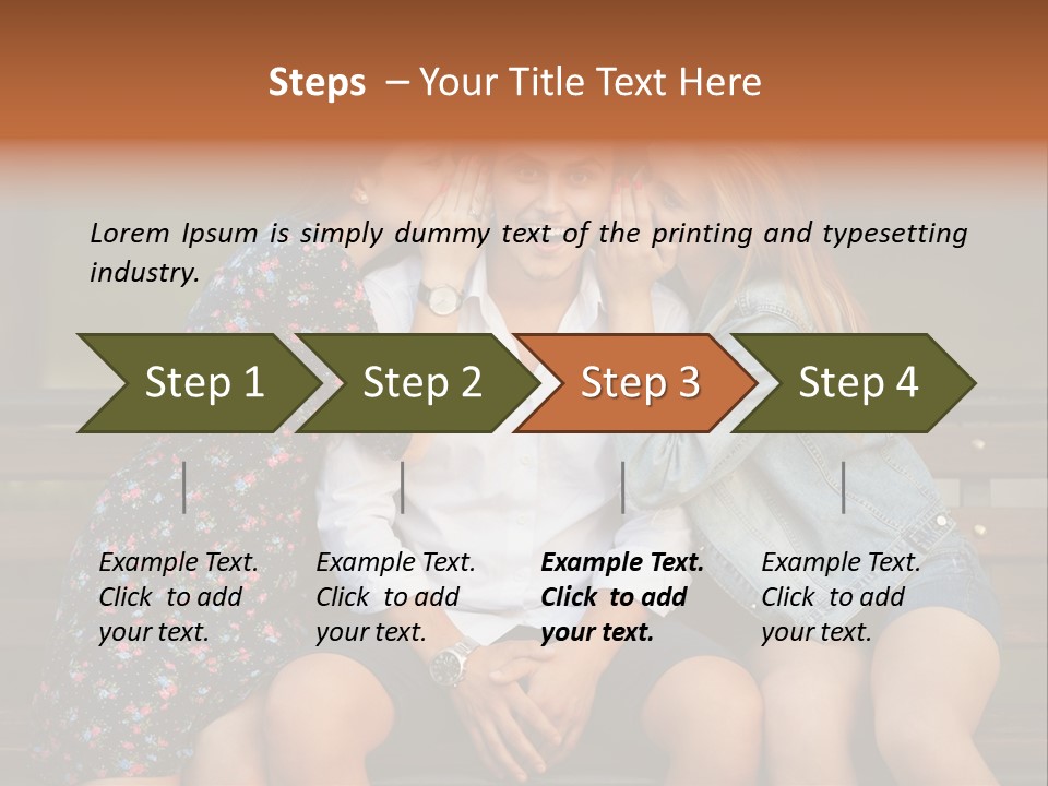 A Group Of Three People Sitting On A Bench PowerPoint Template