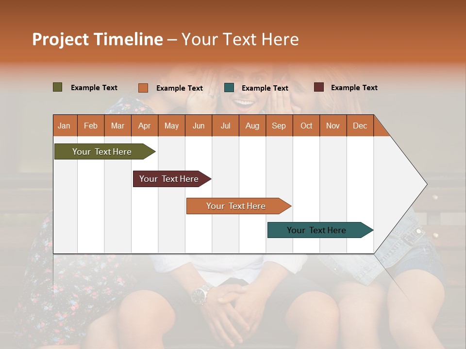 A Group Of Three People Sitting On A Bench PowerPoint Template
