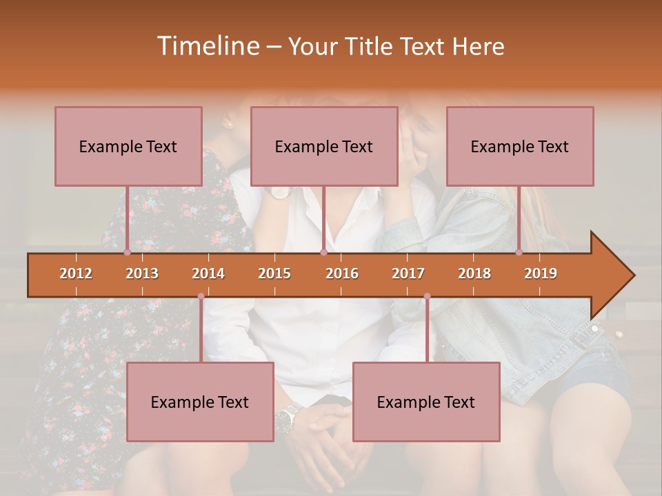 A Group Of Three People Sitting On A Bench PowerPoint Template
