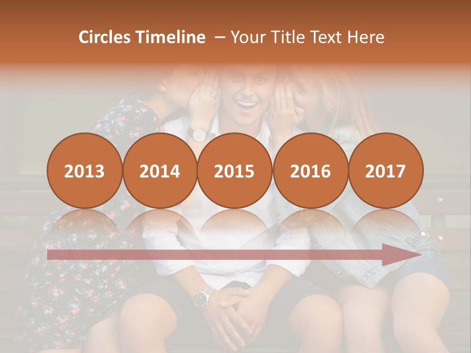 A Group Of Three People Sitting On A Bench PowerPoint Template