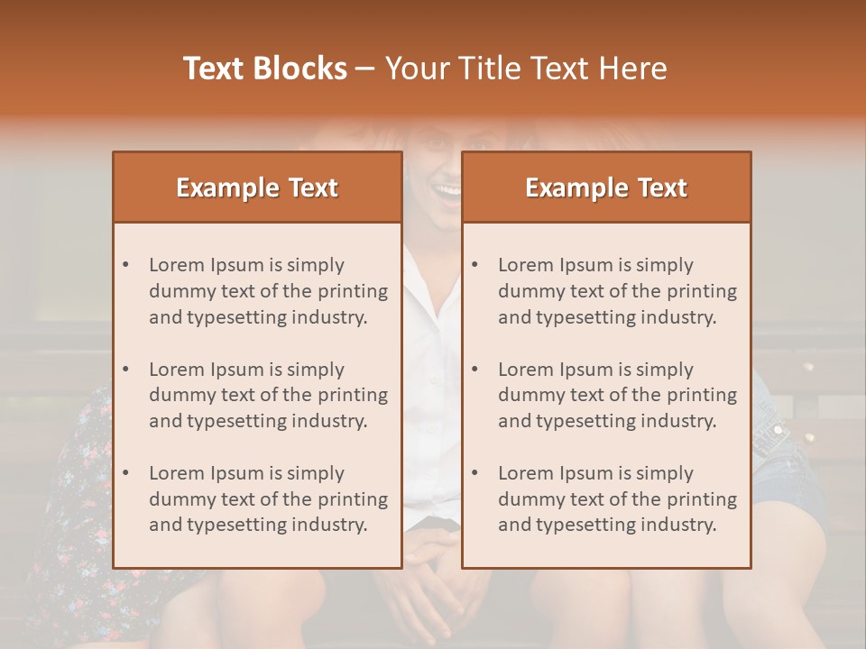A Group Of Three People Sitting On A Bench PowerPoint Template