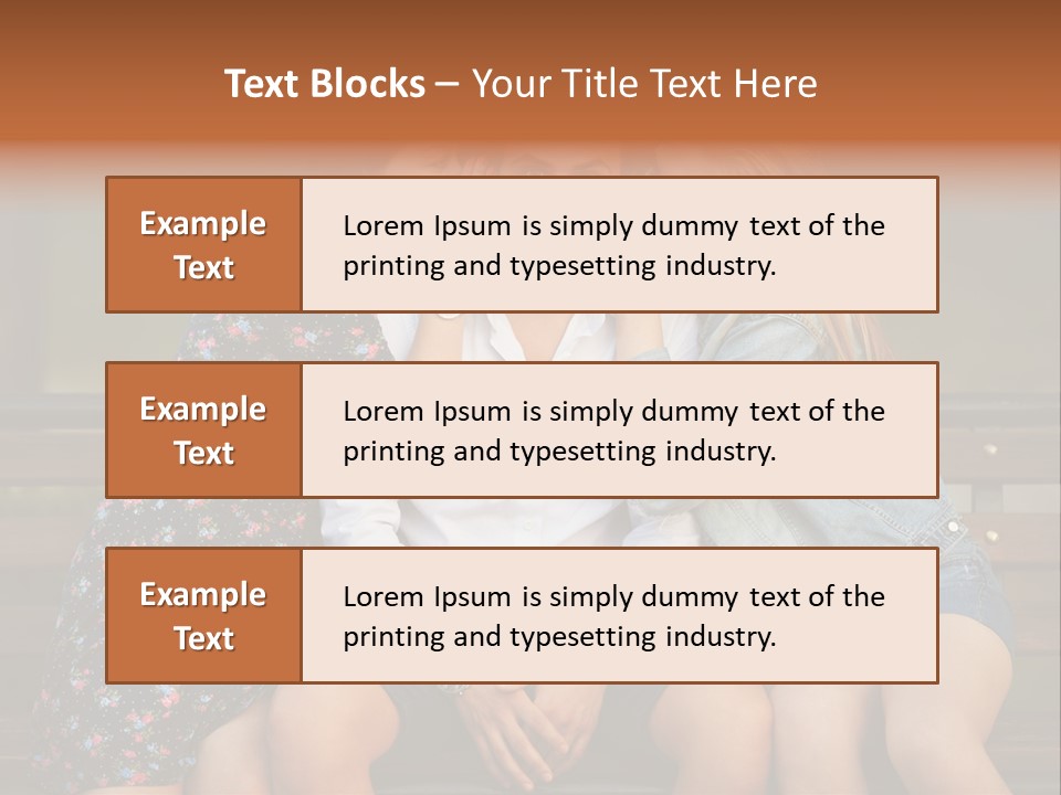 A Group Of Three People Sitting On A Bench PowerPoint Template