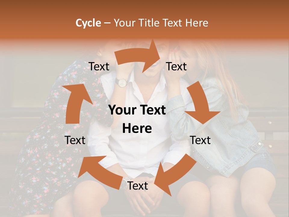 A Group Of Three People Sitting On A Bench PowerPoint Template