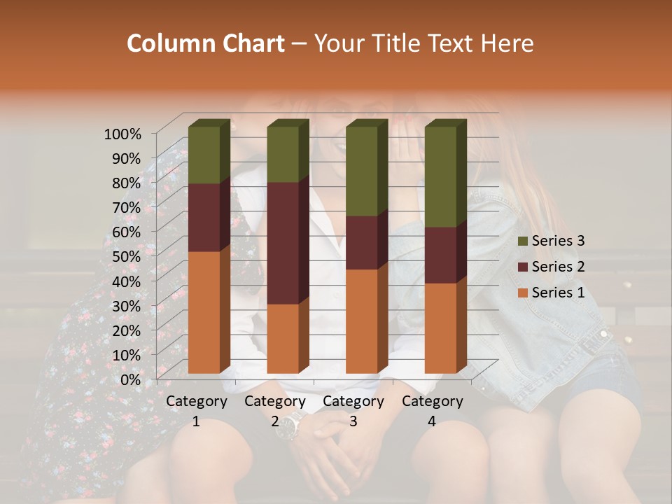 A Group Of Three People Sitting On A Bench PowerPoint Template