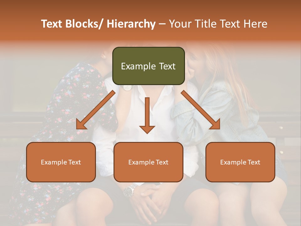 A Group Of Three People Sitting On A Bench PowerPoint Template