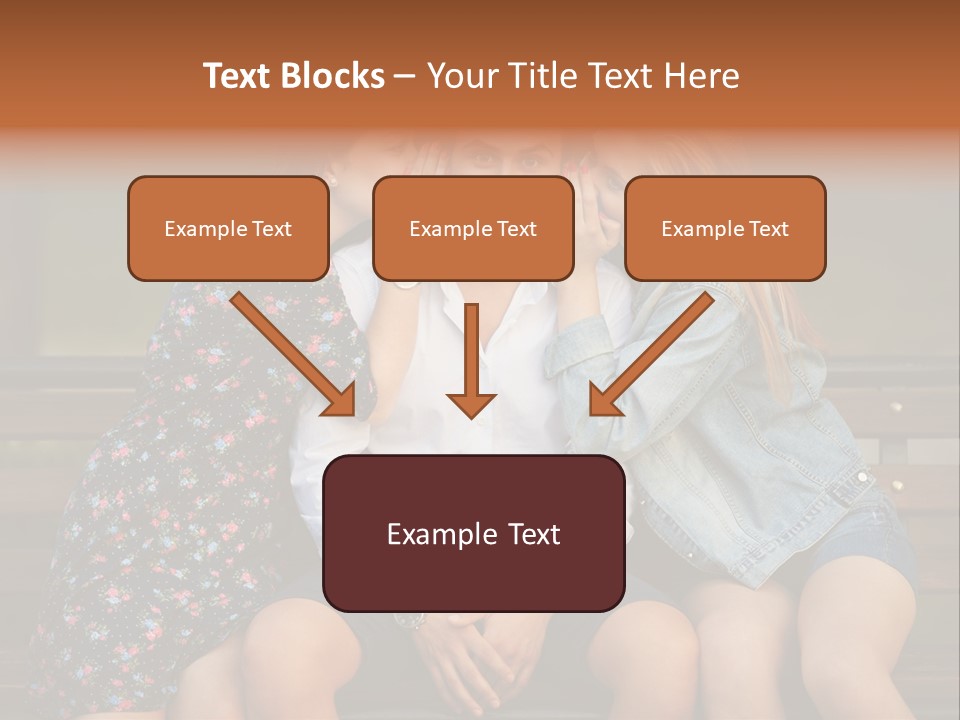 A Group Of Three People Sitting On A Bench PowerPoint Template