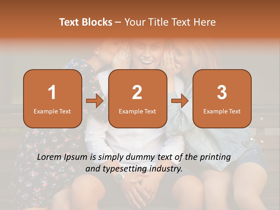 A Group Of Three People Sitting On A Bench PowerPoint Template