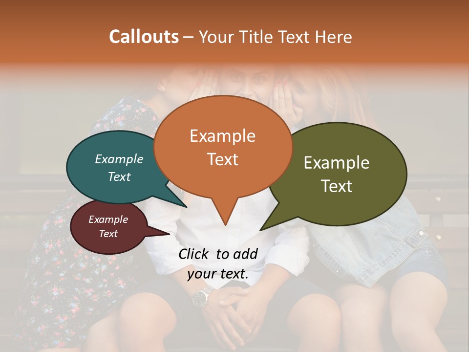 A Group Of Three People Sitting On A Bench PowerPoint Template