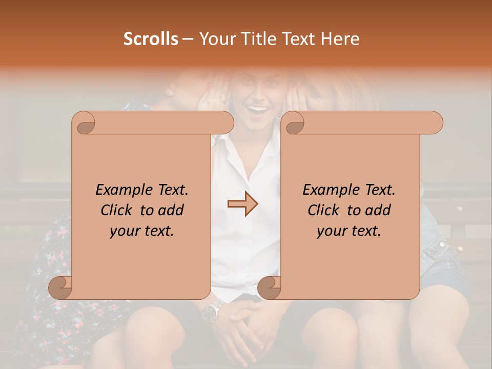 A Group Of Three People Sitting On A Bench PowerPoint Template