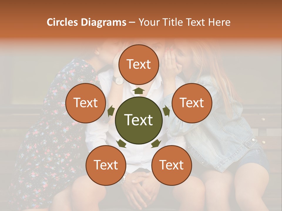 A Group Of Three People Sitting On A Bench PowerPoint Template