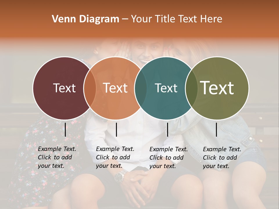 A Group Of Three People Sitting On A Bench PowerPoint Template